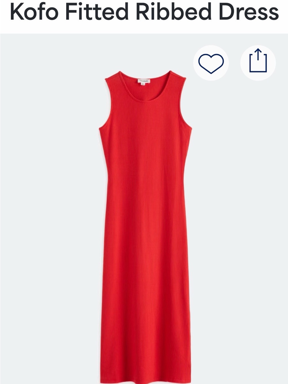 Fitted Ribbed Dress - Red